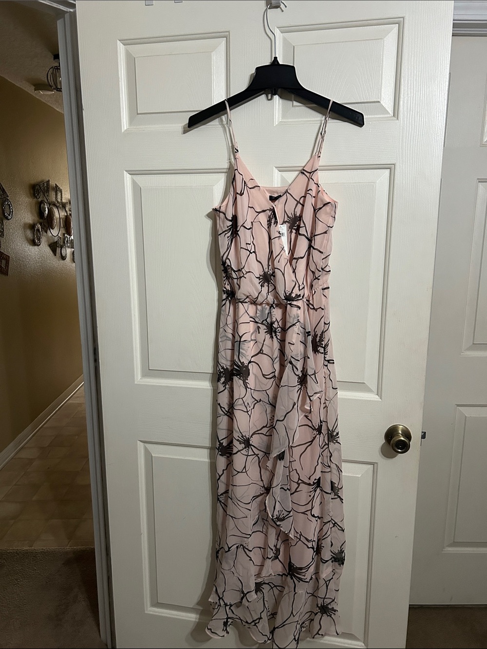 Sleeveless Pink Floral Maxi Dress